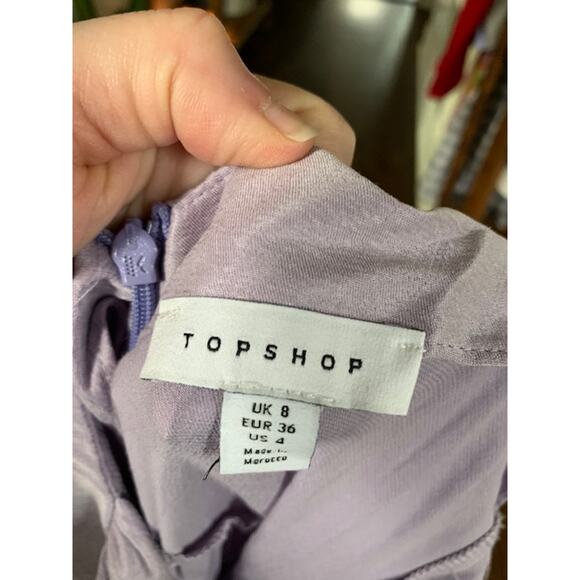 Topshop Maxi Dress Womens 4 Lilac Purple Halter Neck Wedding Guest Flirty NWT - Picture 5 of 7